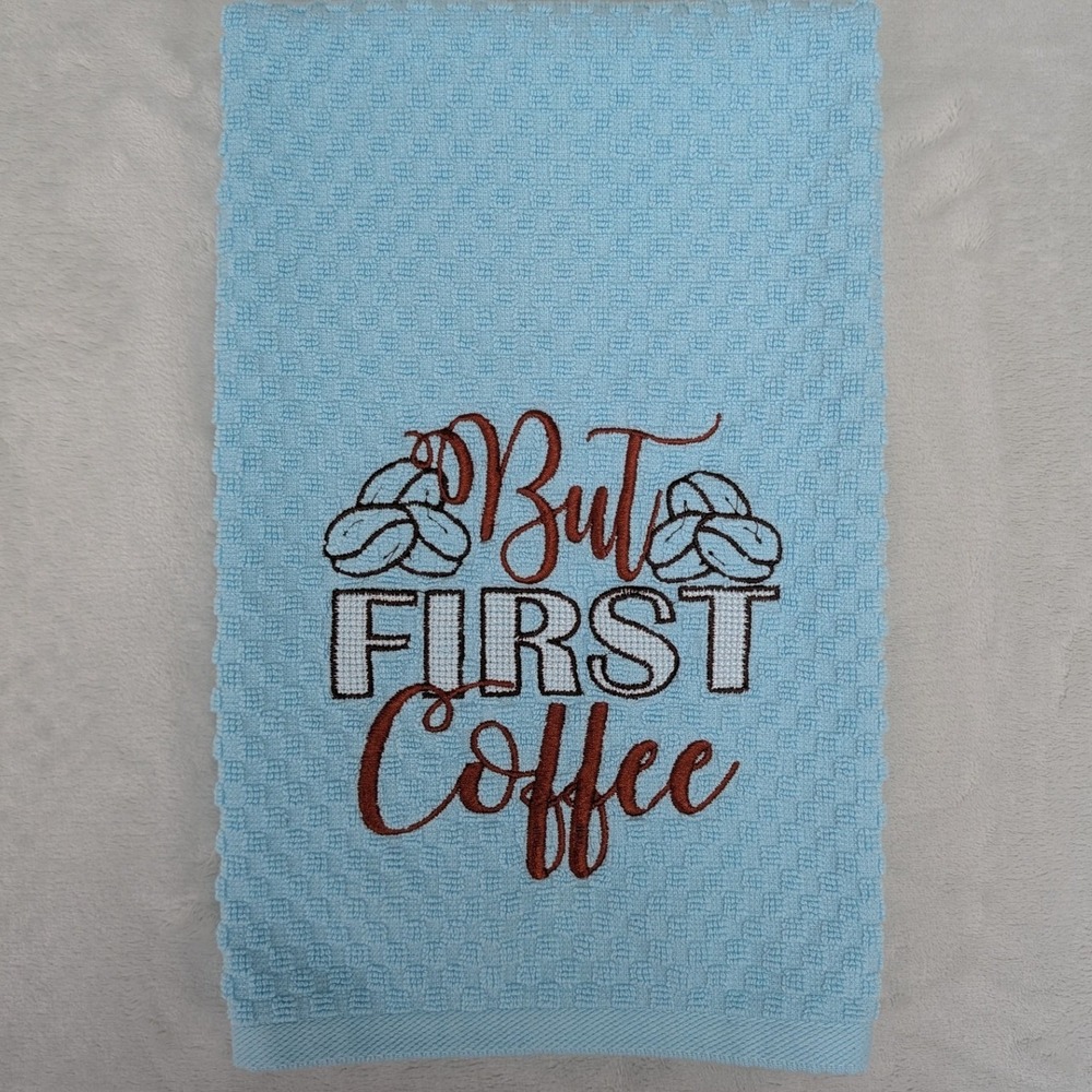 But First Coffee Kitchen Bar Hand Bath Towel Great Gift Idea! Handcrafted